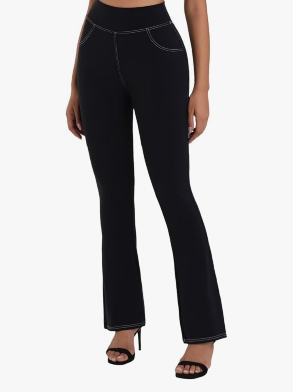 BNWT High waisted tummy control denim look flare leggings( Dark Blue)